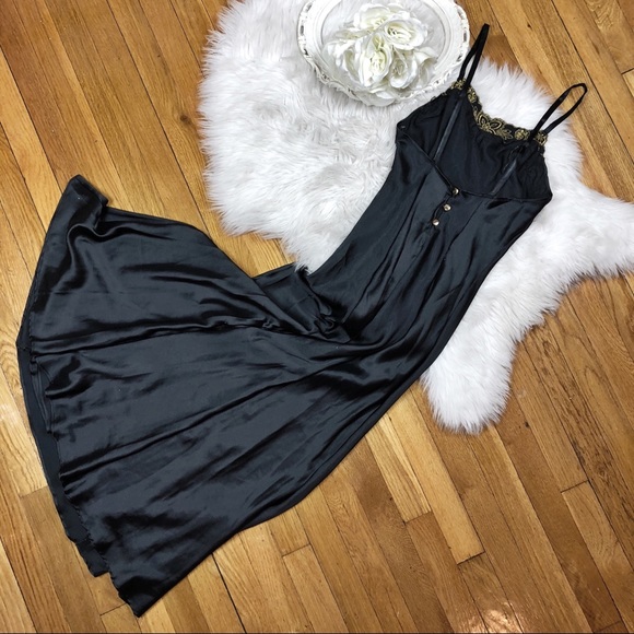 SOLD🌹Vtg Christian Dior Black Slip Dress🌹 - Picture 3 of 4